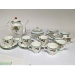 A Delphine China coffee set Cherry pattern and a N