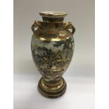 A late 19th Century Japanese satsuma vase decorate