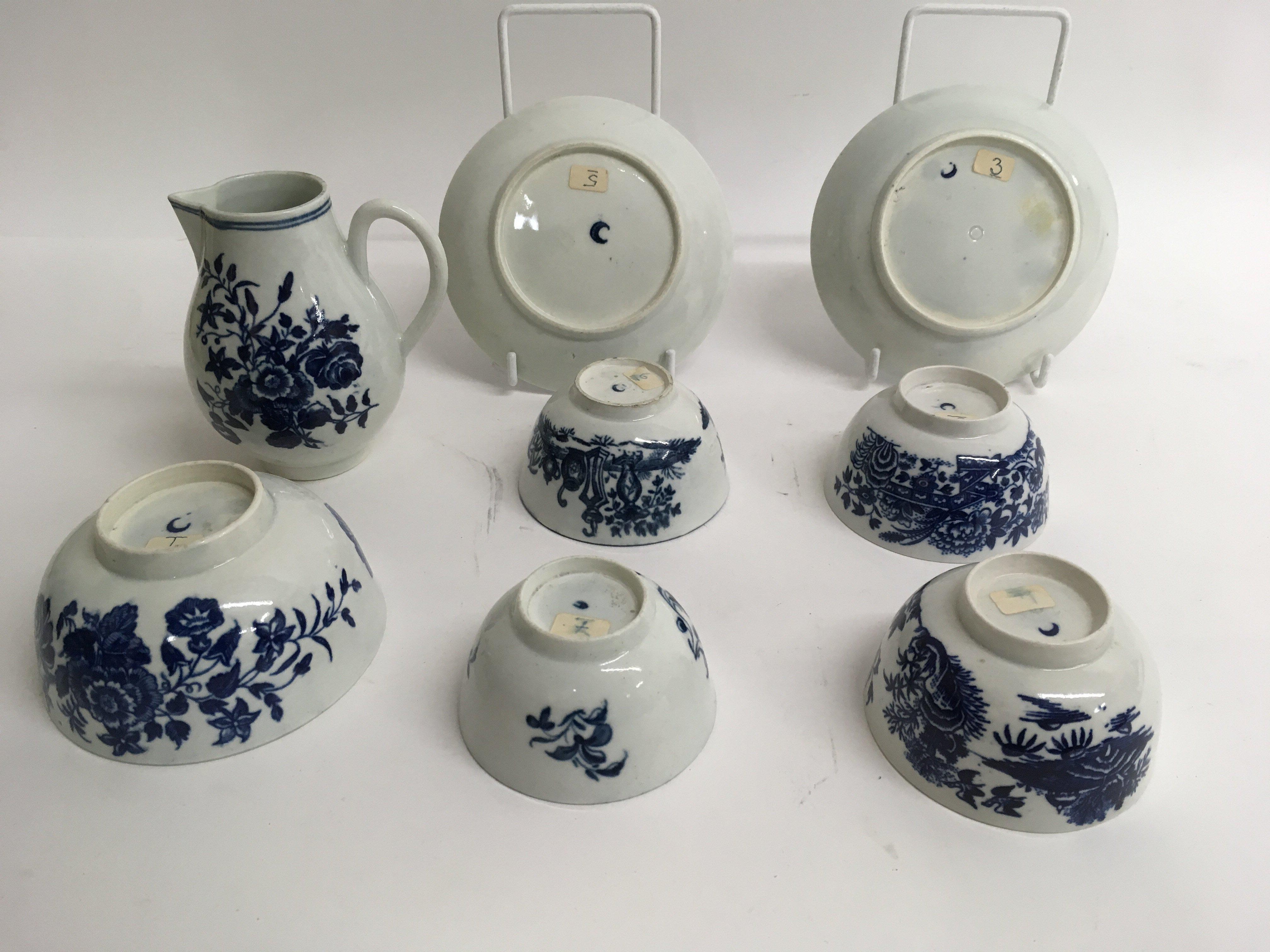 A collection of 18th century Worcester blue and wh - Image 2 of 2