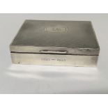 A Silver cigarette box of rectangular shape engrav