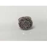 A 18 ct white gold diamond cocktail ring size p -