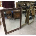 Three large modern mirrors including two gilt fram