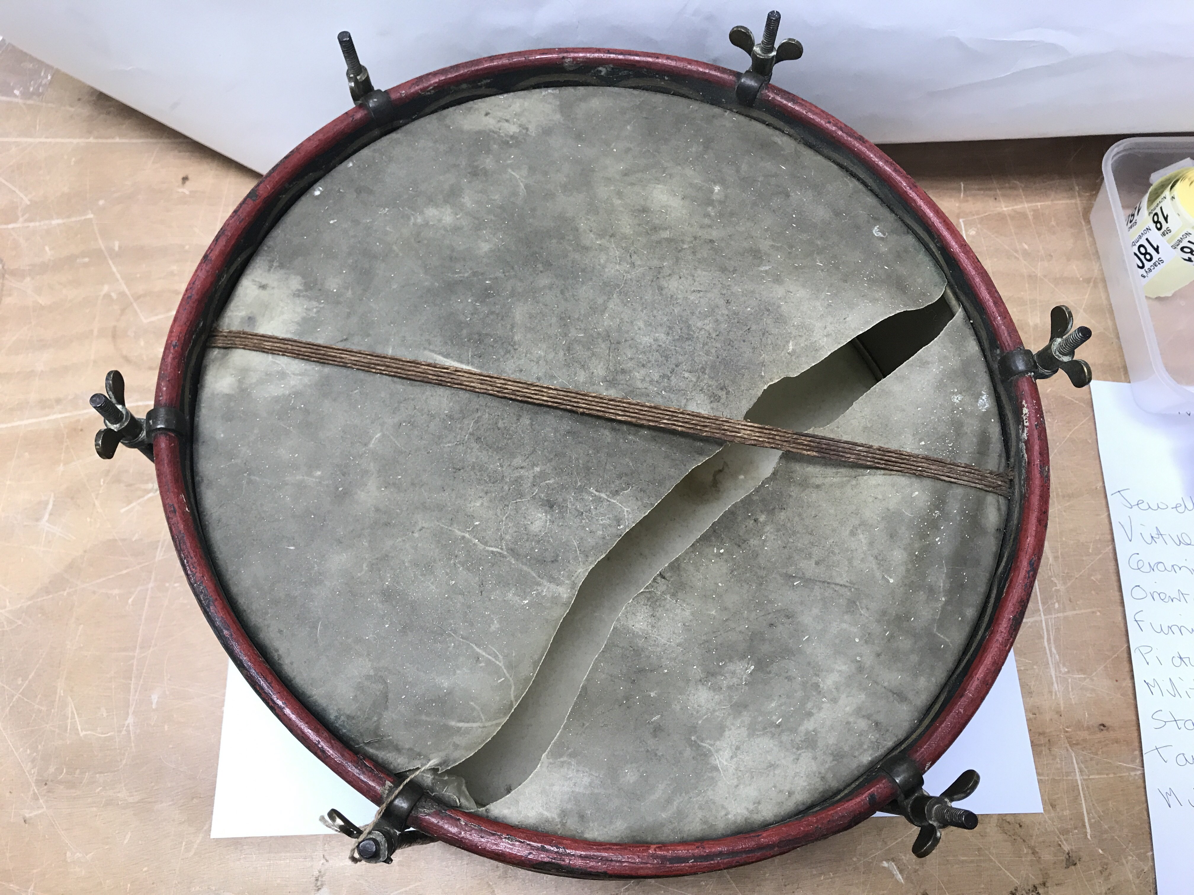 A military snare drum with a badge to the side of - Image 2 of 3