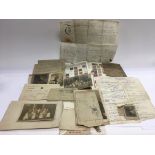 A collection of WW1 papers, photos and ephemera re