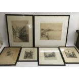 Six late 19th/early 20th century lithograph prints