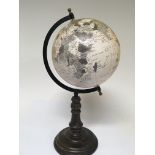A 20th century Globe on a turned wood stand. Hight