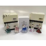Five boxed Royal Doulton miniature ladies.