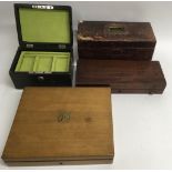 Two old jewellery boxes plus two others