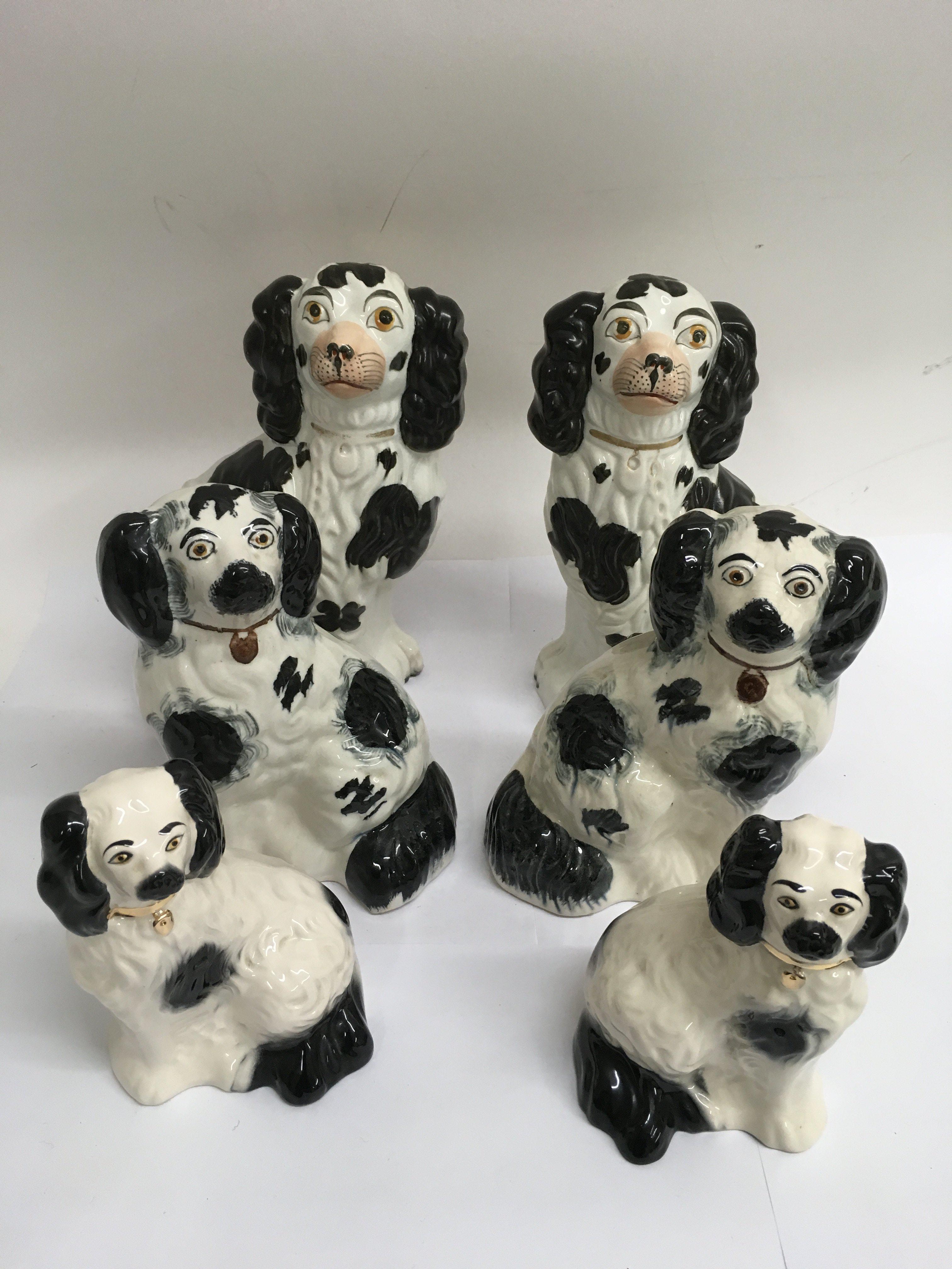 Three pairs of Staffordshire dogs