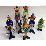 A collection of ten Murano glass clowns. (10)