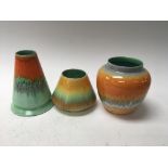 Three harmony ware Shelley vases