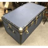 A large blue storage trunk, approx 50x50x92cm