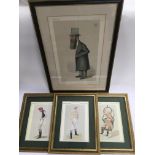 A Vanity Fair Spy print 'The foreign office' plus three Spy prints of jockeys (4).