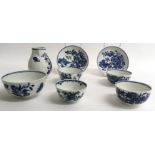 A collection of 18th century Worcester blue and wh