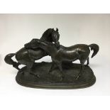 A original French 19 th century bronze equestrian