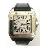 A gents Cartier Santos 100 stainless steel automat