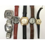 A collection of six wristwatches comprising a Benr