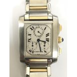 A Cartier Tank gents stainless steel and 18ct gold