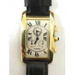 A Cartier Tank Americaine 18ct gold chronograph wr