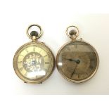A 14ct gold cased fob watch with Roman numerals an