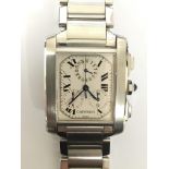 A Cartier Tank gents chronograph wristwatch. The o