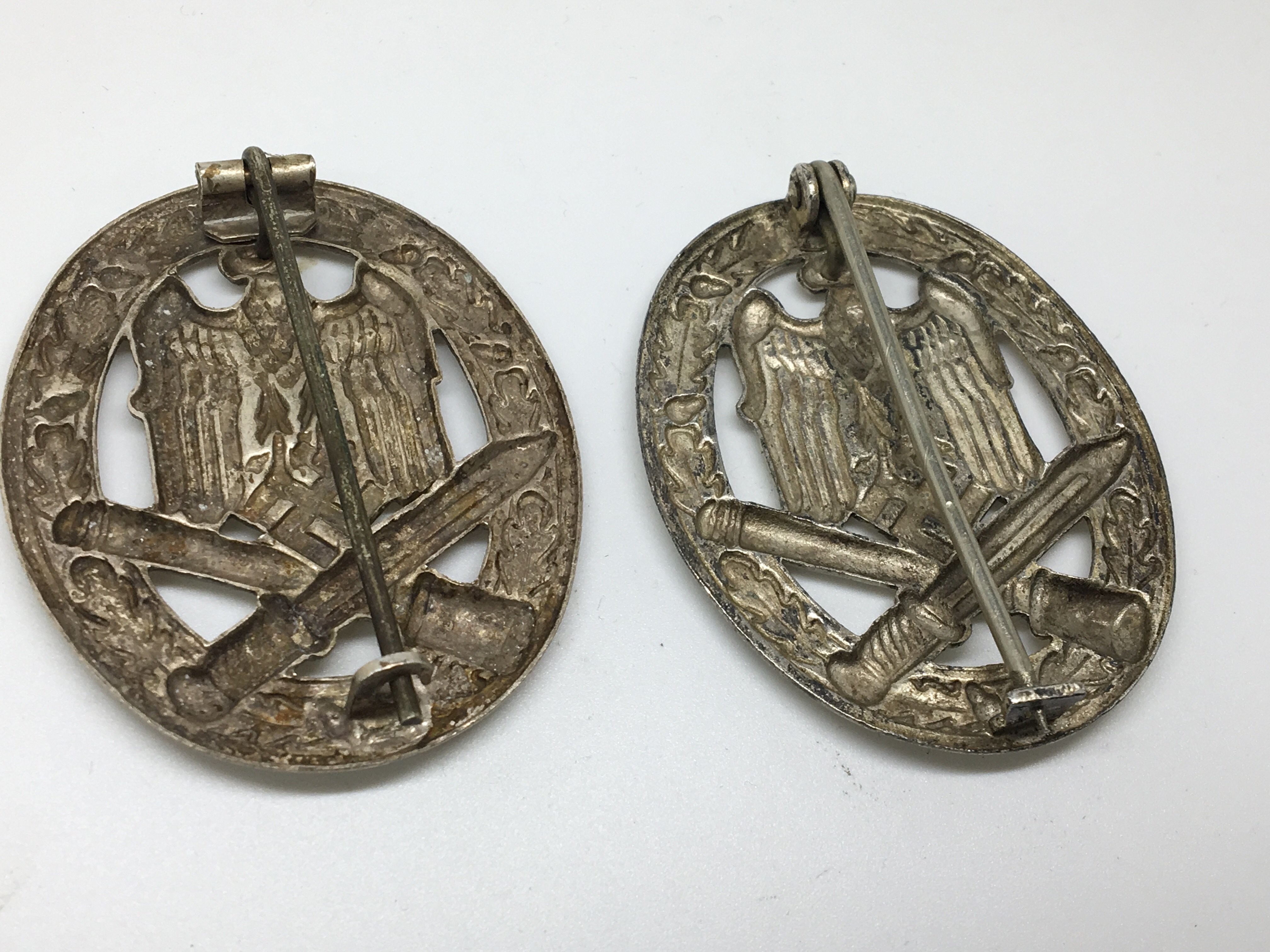 Two German Third Reich Close combat badges pressed metal. (2) - Image 2 of 2