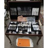 Alarmed floorstanding canteen of silver plated cutlery