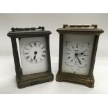 Two brass carriage clocks for restoration.