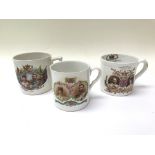 A collection of five commemorative Edward VII and George V cups.