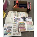 A large box containing worldwide stamps and 1st.Day Covers