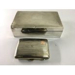 A silver cigarette box and a Chester silver cigarette case, slightly a/f