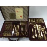 A Solingen part cutlery set in a fitted case.