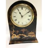 A French Early 20th Century tortershell cased Clock with applied chinoiserie decoration. Height 19.