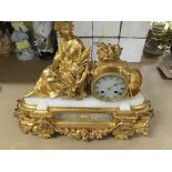 A 19 th century gilt mantel clock of classical for