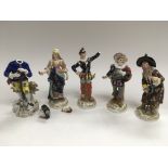 A collection of Derby and later figures including Samson.