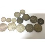 A collection of George lll and later British crown coins half crowns and shillings (a lot)