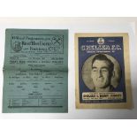 A football programme for West Ham United dated 24th November 1945 together with a Chelsea F. C.