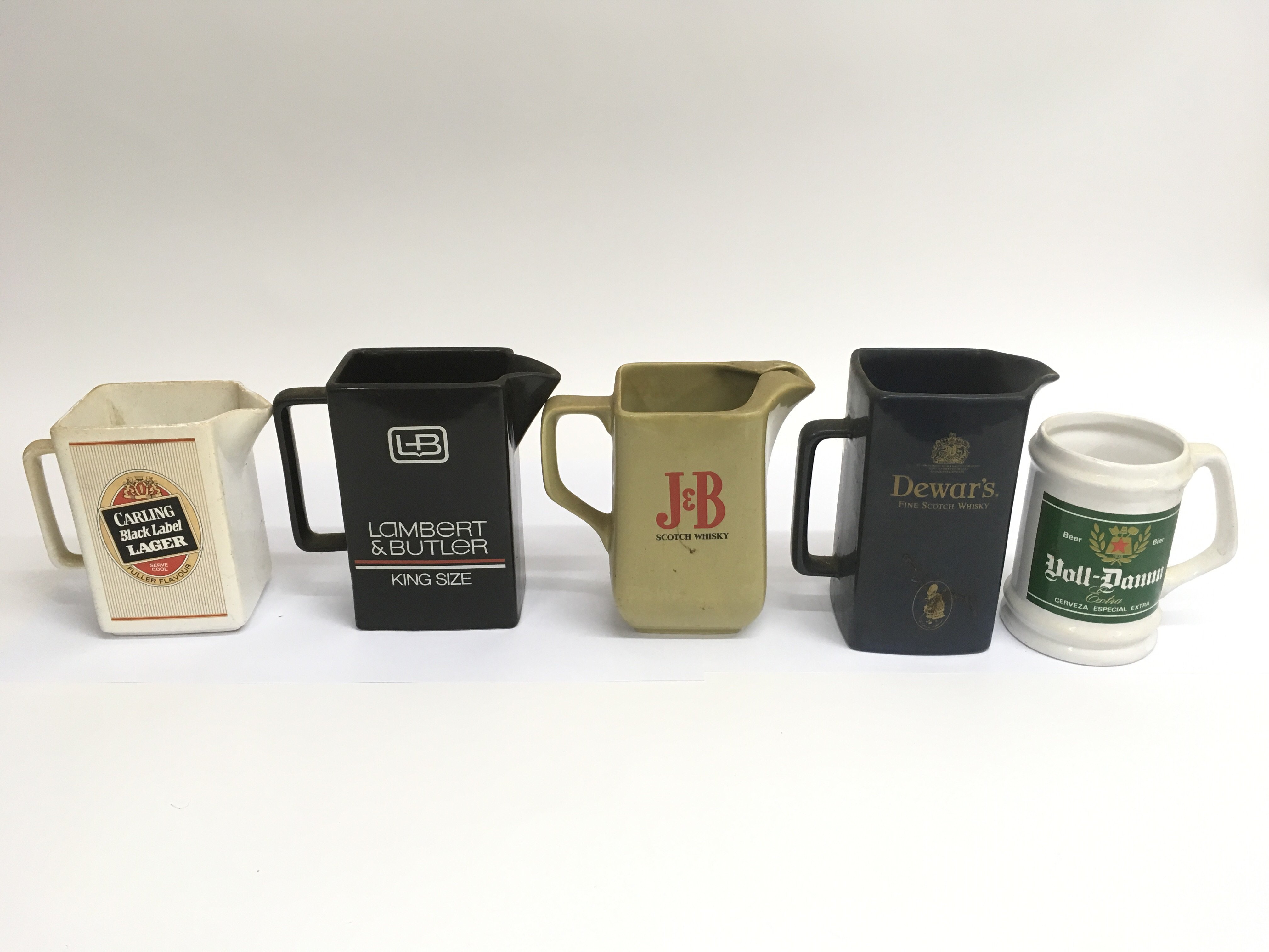A collection of mostly breweriania decorated ceramic jugs, including a Black & White scotch whisky - Image 2 of 3