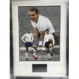 Three framed and glazed Tottenham Hotspur photographs with attributed signatures to Jimmy Greaves,