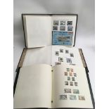 Three albums of Commonwealth stamps including Isle of Man and Jersey