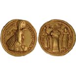 Ancient Coins, Greek Coins, Sasanian Kingdom, Narseh (293-303AD), gold dinar, bust of Narseh r.