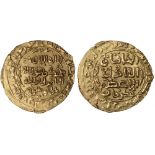 Islamic Coins, Mongol Great Khans, Chingiz Khan, gold dinar, Balada Ghazna 618h, with full name of