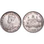 Foreign Coins, Australia, George V, florin, 1913, crowned bust l., rev. shield of arms with