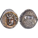 Ancient Coins, Greek, Thessaly, Larissa (mid to late 4th century BC), silver drachm, head of nymph