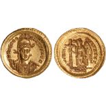Ancient Coins, Byzantine, Theodosius II, solidus, Constantinople, AD 423/4, D N THEODO-SIVS P F AVG,