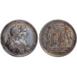 British Medals, William and Mary, Coronation 1689, struck silver medal, by George Bower, conjoined