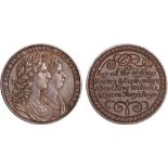 British Medals, William & Mary, Coronation 1689, silver medal, unsigned, conjoined busts r., copying