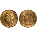 British Coins, George IV, sovereign, 1830, bare head l., rev. crowned shield of arms (S.3801),