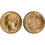 British Coins, Victoria, sovereign, 1846, young head l., rev. crowned shield of arms within