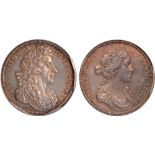 British Medals, James II and Mary of Modena, Coronation 1685, silver medal from the obverses of